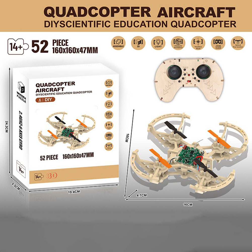 Kit Model Drone Kayu RC 3 Mode - Drone Kit Octocopter ulasan dan harga