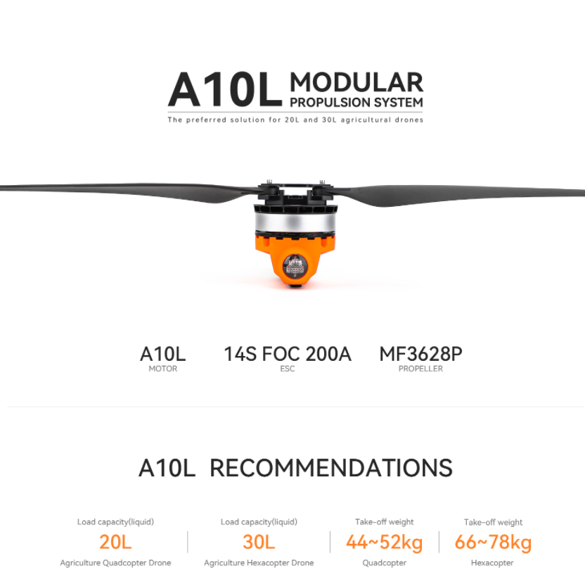 T-MOTOR A10L 12S 14S, Motor BL - Drone Kit Hexacopter ulasan dan harga